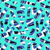 Abstract Blue Black On Green Cutouts Poster och Canvastavla