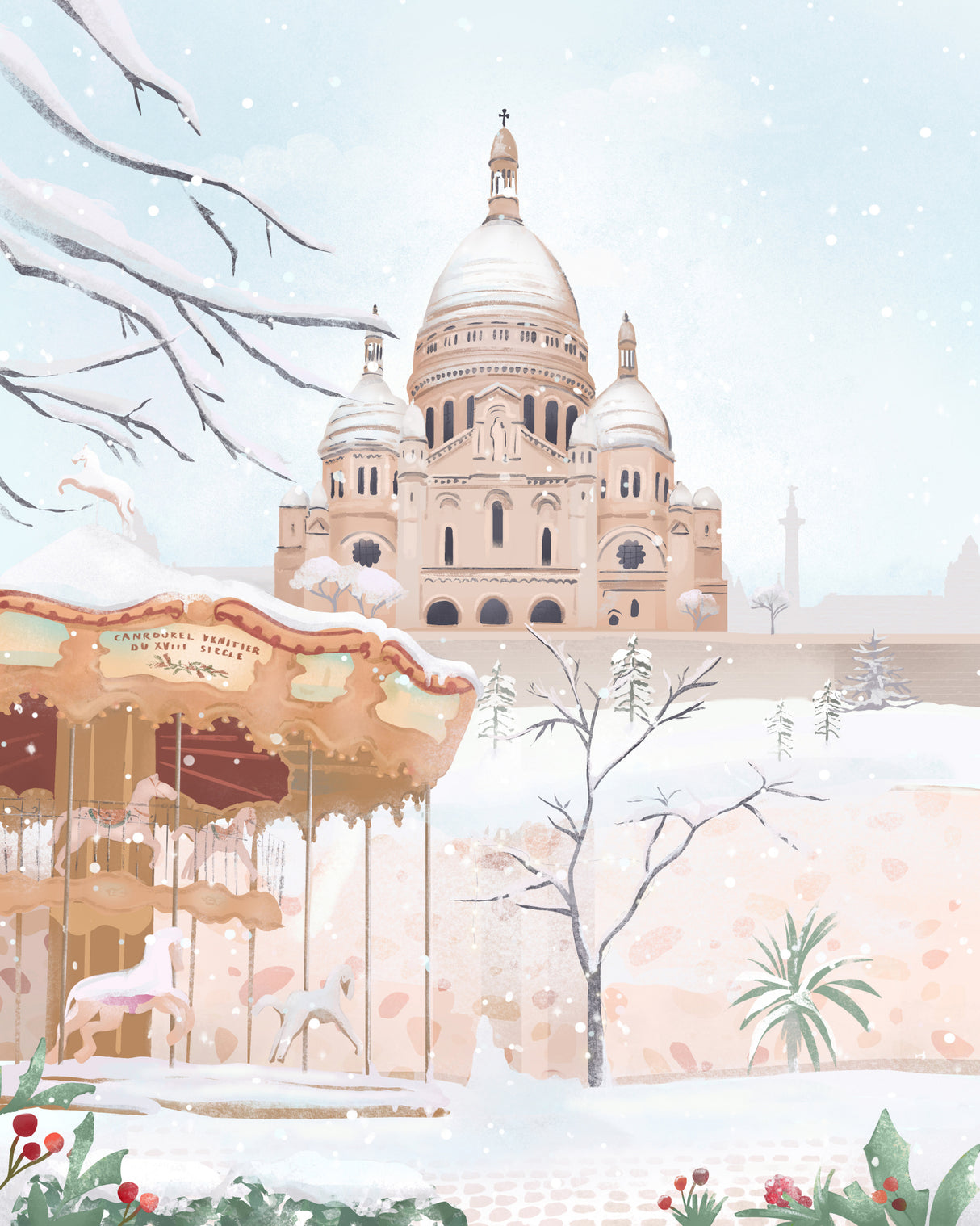 Winter in Paris Poster och Canvastavla