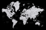 Eban world map in Spanish Poster och Canvastavla