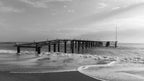 old pier and dramatic landscape Poster och Canvastavla