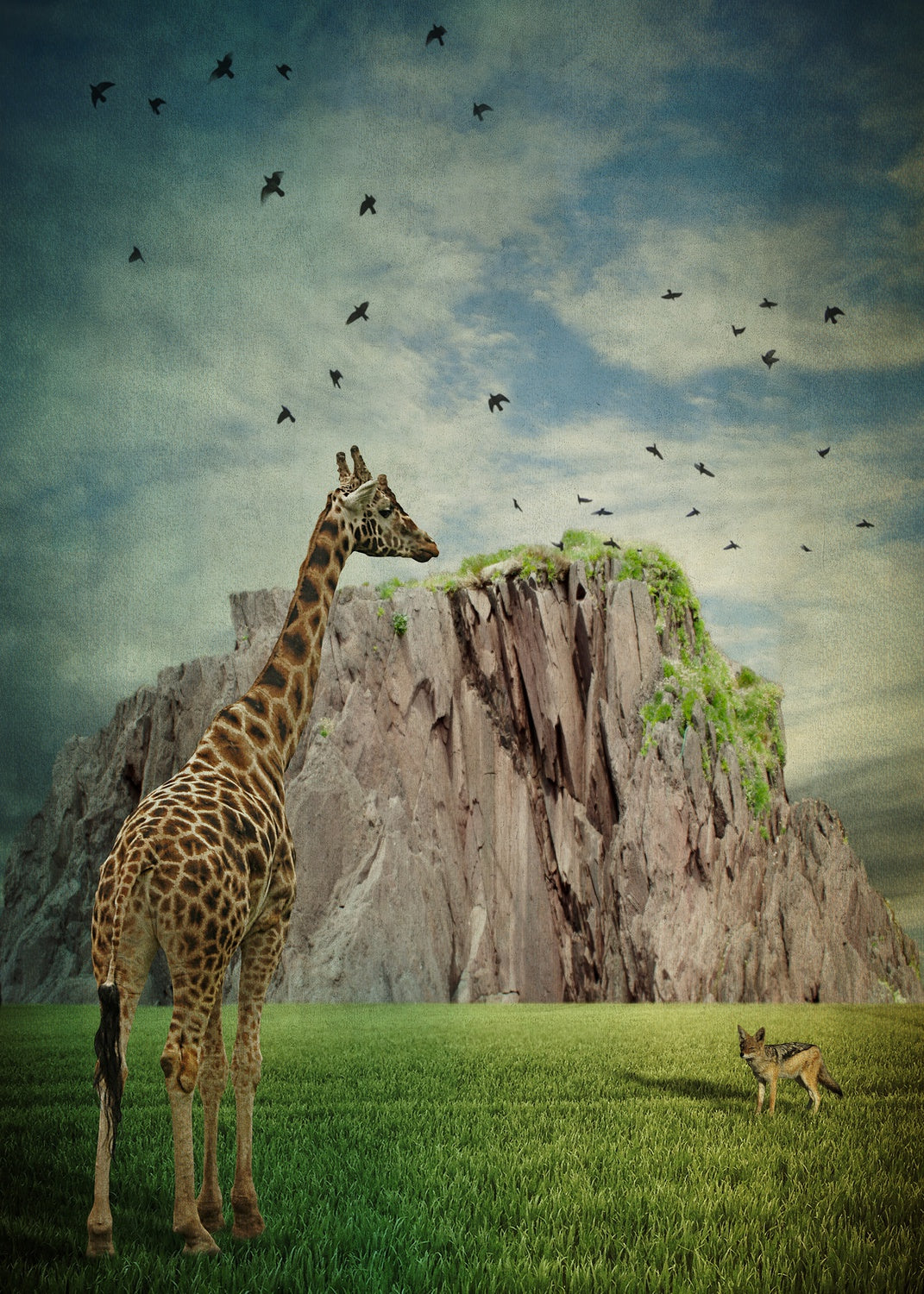 Giraffe and Jackal Poster och Canvastavla