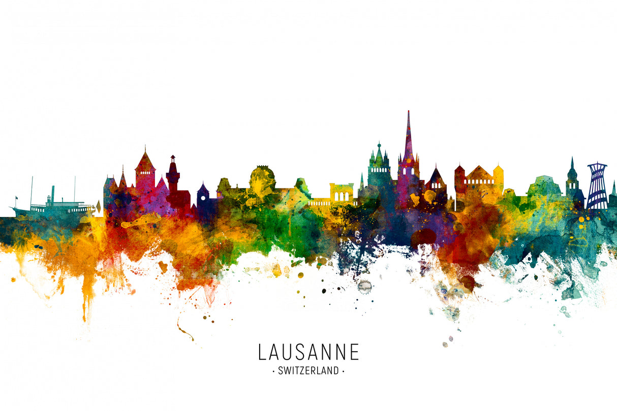 Lausanne Switzerland Skyline Poster och Canvastavla