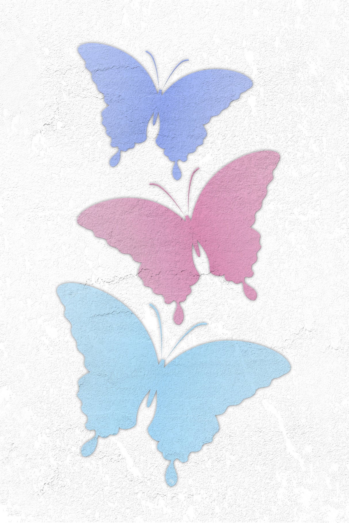 Pastel Butterflies Poster och Canvastavla