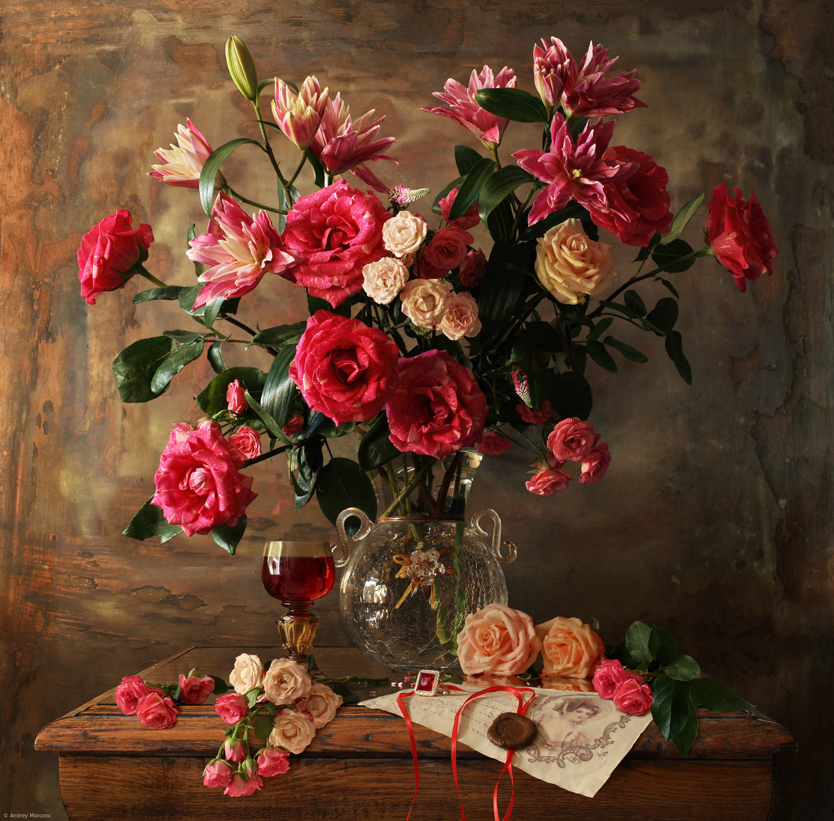 Still life with roses Poster och Canvastavla