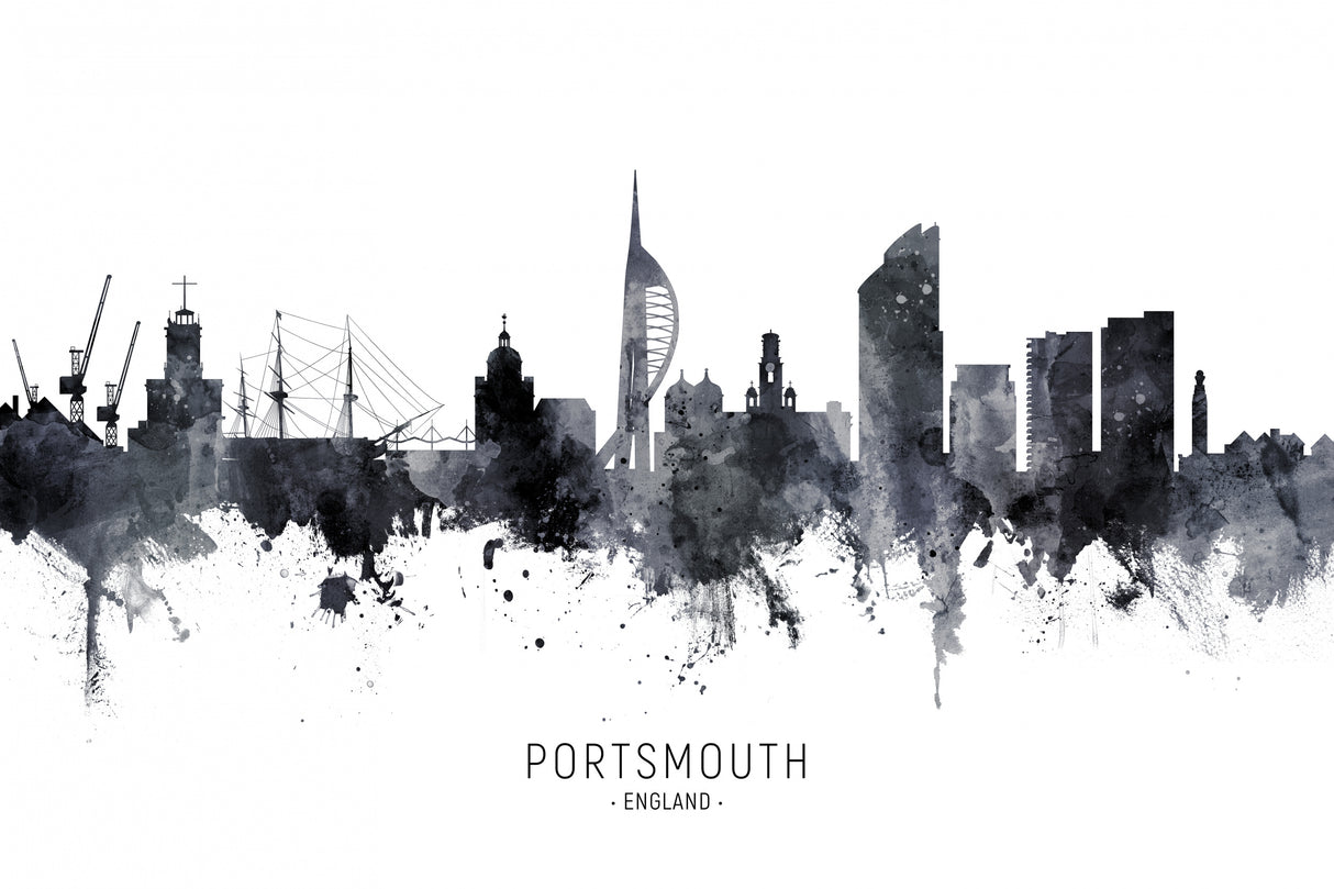 Portsmouth England Skyline Poster och Canvastavla