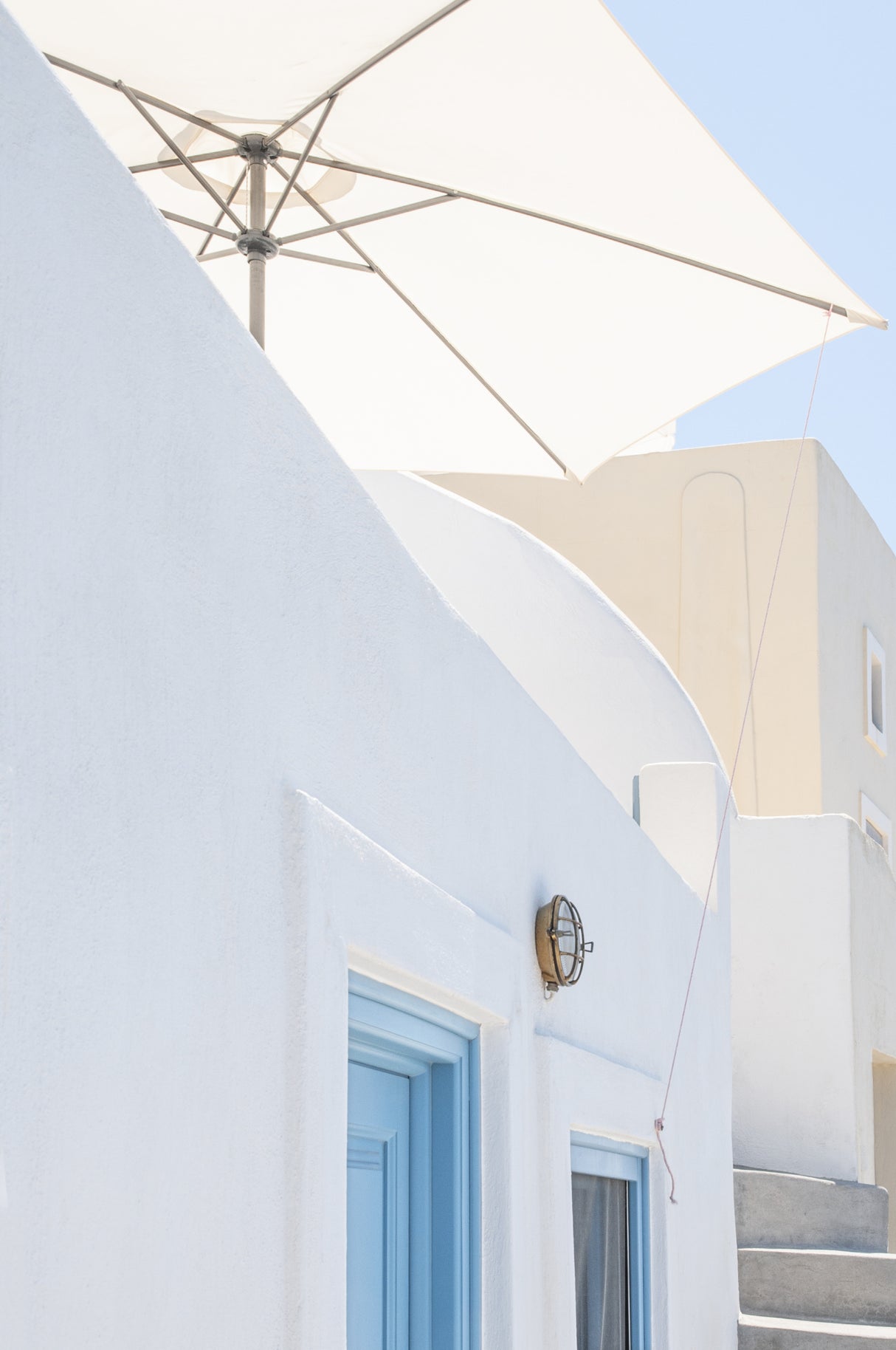 sunshade and blue doors Poster och Canvastavla