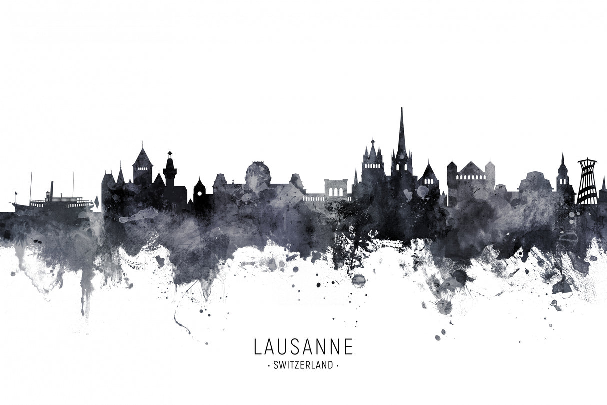 Lausanne Switzerland Skyline Poster och Canvastavla