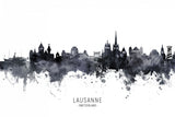 Lausanne Switzerland Skyline Poster och Canvastavla