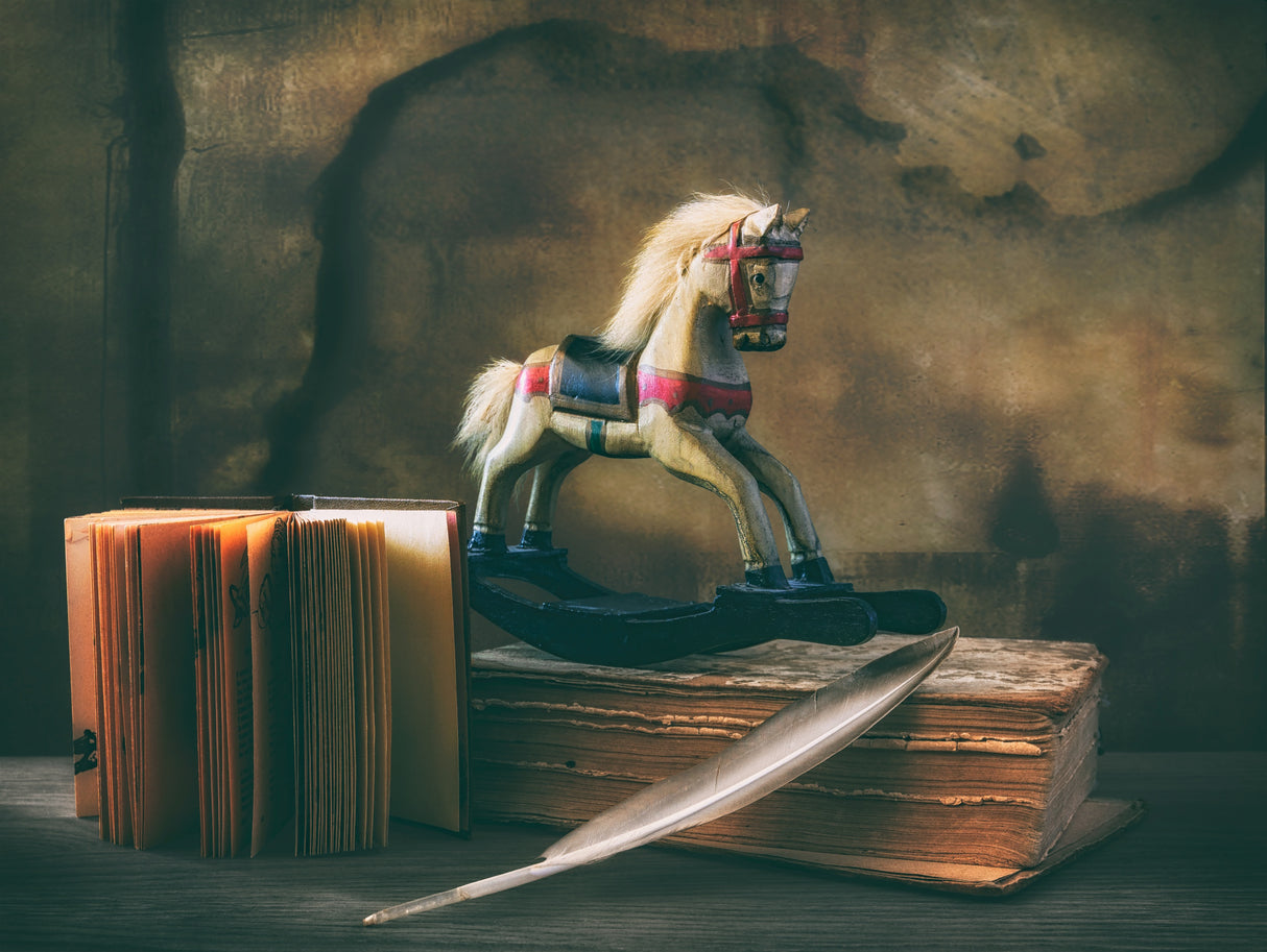 still life with a wooden horse Poster och Canvastavla