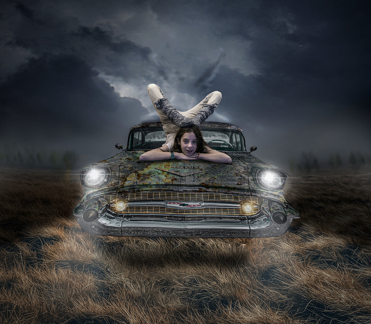 the flying car Poster och Canvastavla