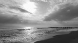 old pier and dramatic landscape Poster och Canvastavla