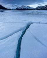 Frozen lake crevice Poster och Canvastavla