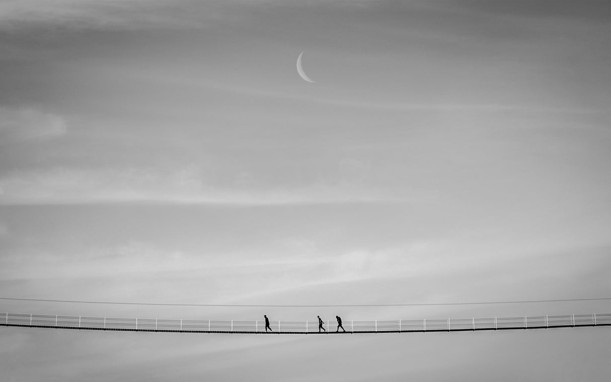 Moon and Bridge Poster och Canvastavla