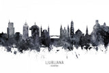 Ljubljana Slovenia Skyline Poster och Canvastavla