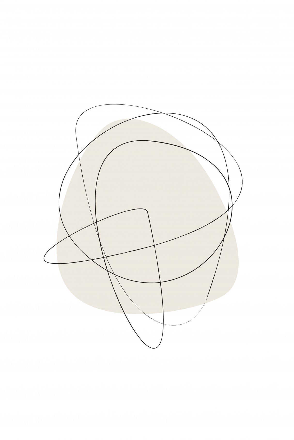 Beige Circles Poster och Canvastavla