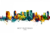 West Palm Beach Florida Skyline Poster och Canvastavla