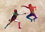 Fencers Sport Art 7 Poster och Canvastavla