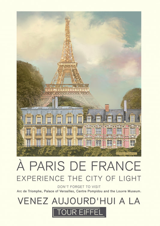 Paris retro print Poster och Canvastavla