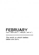 Quote February Badass Poster och Canvastavla