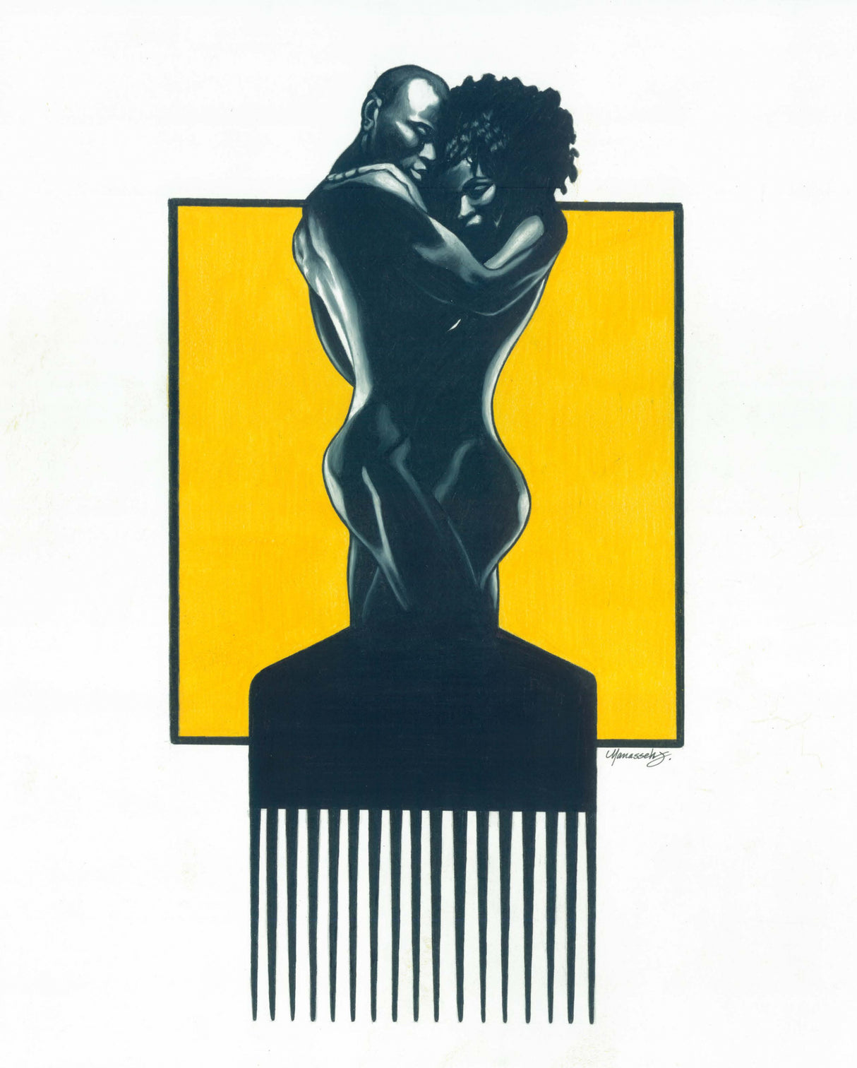 Afropick Couple Poster och Canvastavla