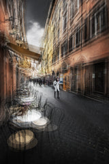 Alley with tables Poster och Canvastavla