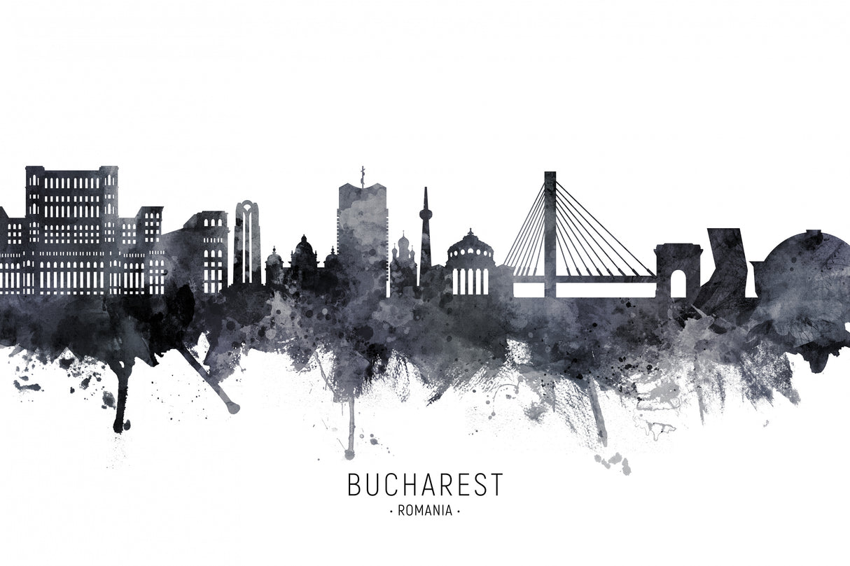 Bucharest Romania Skyline Poster och Canvastavla