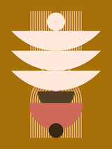 Mid Century Geometrical In Brown Poster och Canvastavla