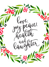Watercolor wreath with holiday wishes Poster och Canvastavla