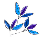 Blue Floral Branches Poster och Canvastavla