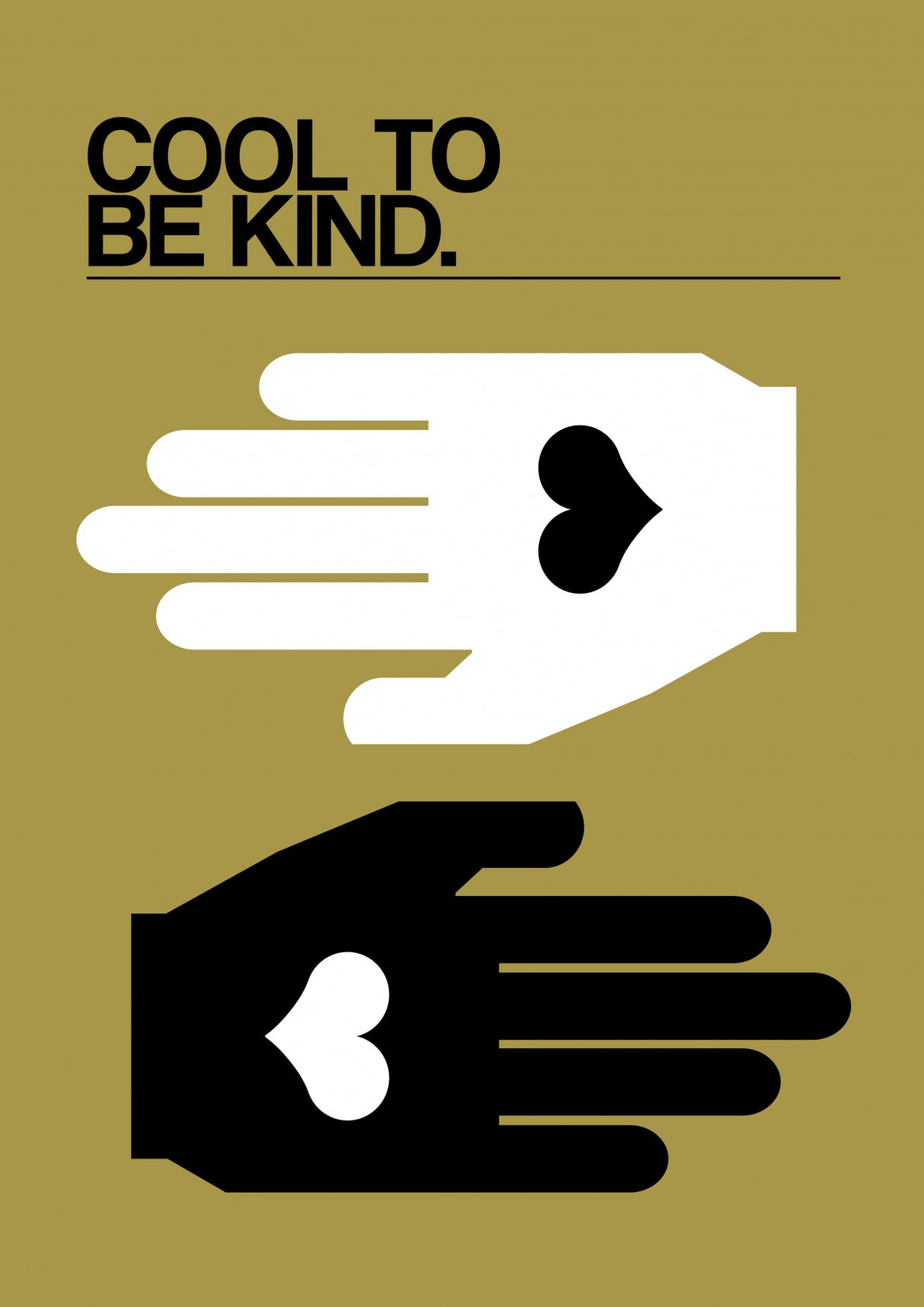 Cool To Be Kind Olive Poster och Canvastavla