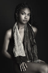 Portrait with Scarf Poster och Canvastavla