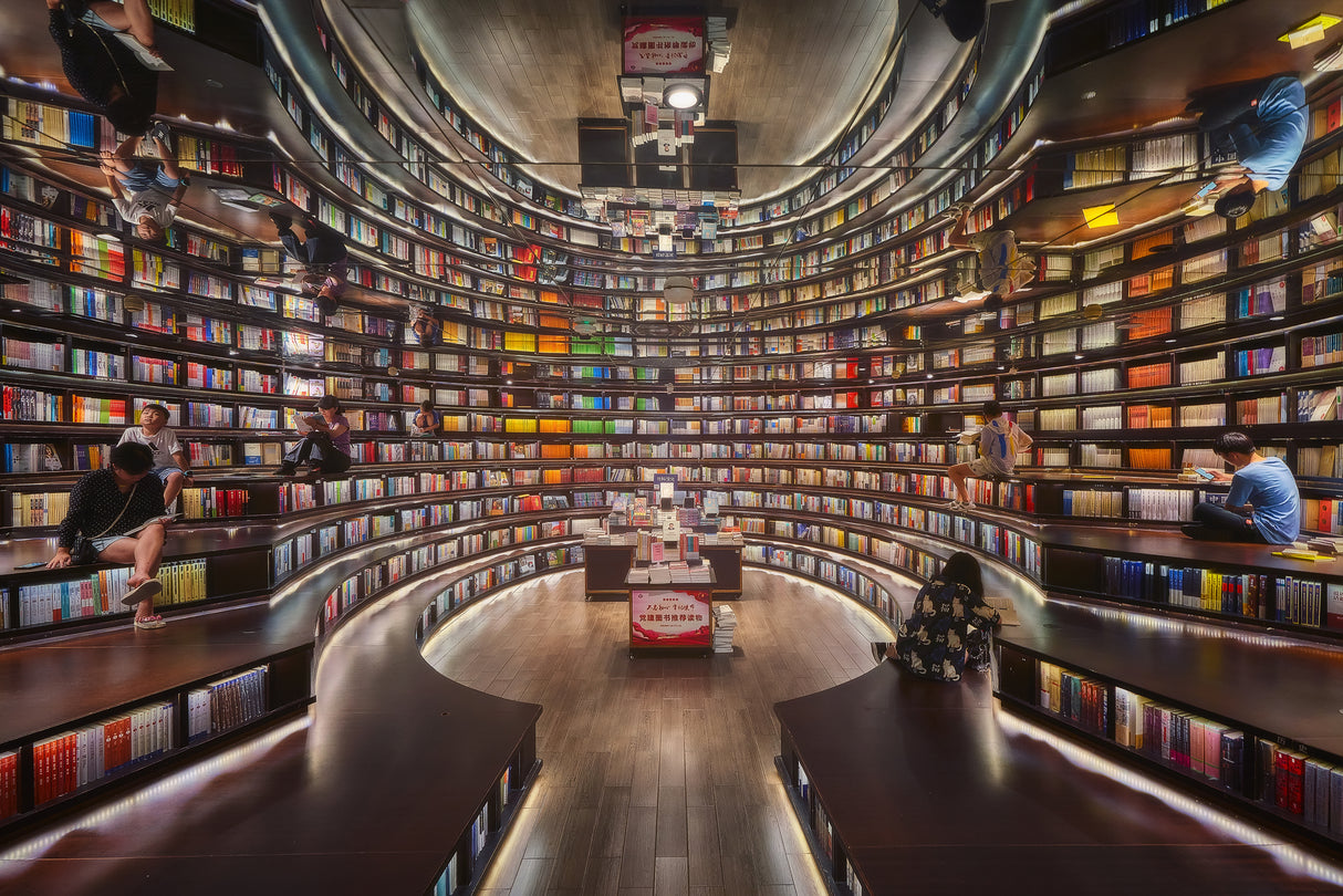 Mirrored Library Poster och Canvastavla