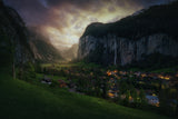Lauterbrunnen on light. Poster och Canvastavla