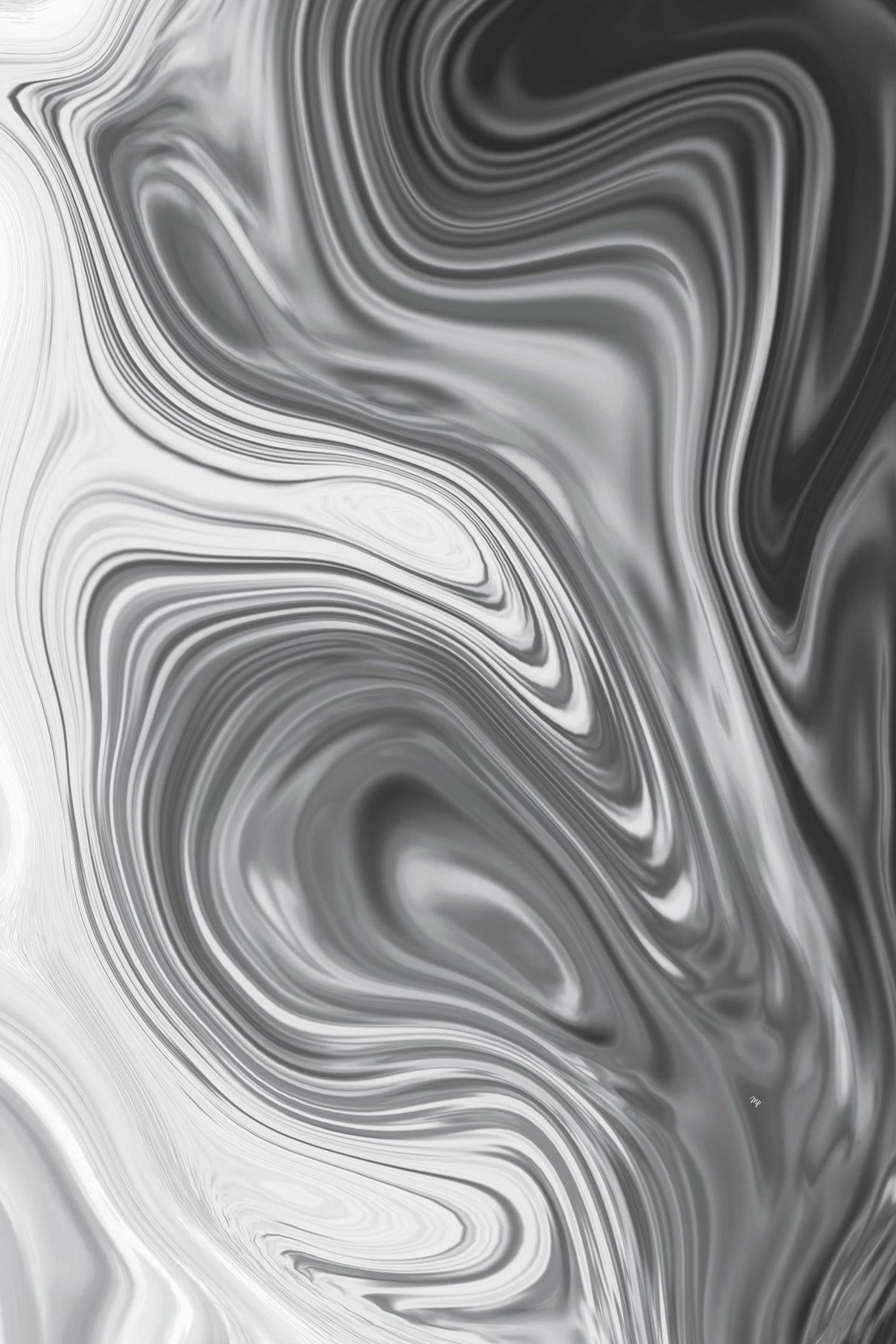 Grey Waves Poster och Canvastavla