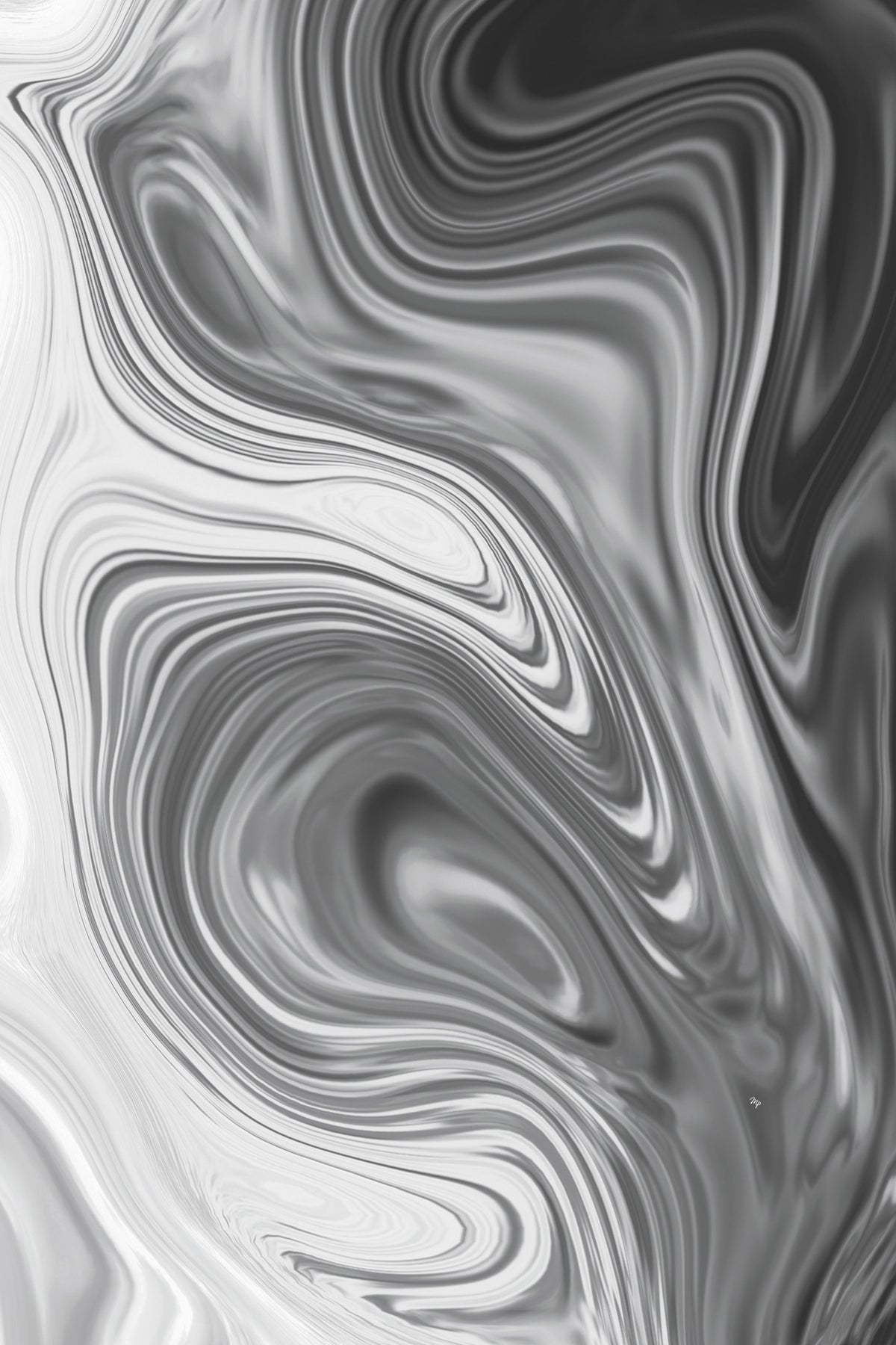 Grey Waves Poster och Canvastavla
