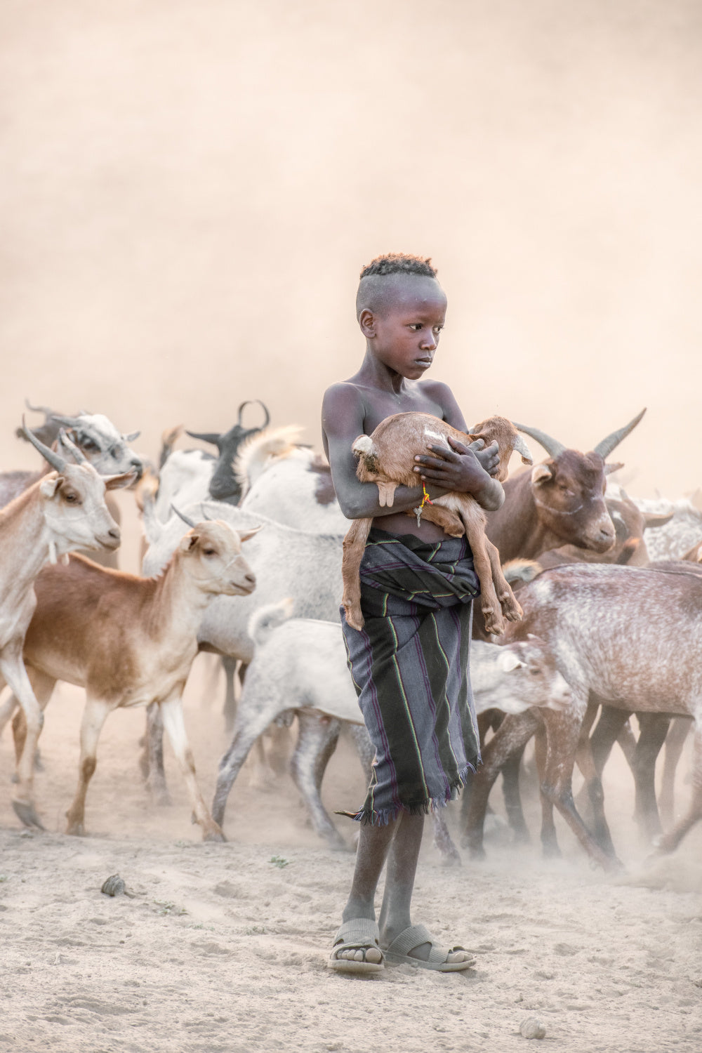 Young Kara tribes boy Poster och Canvastavla