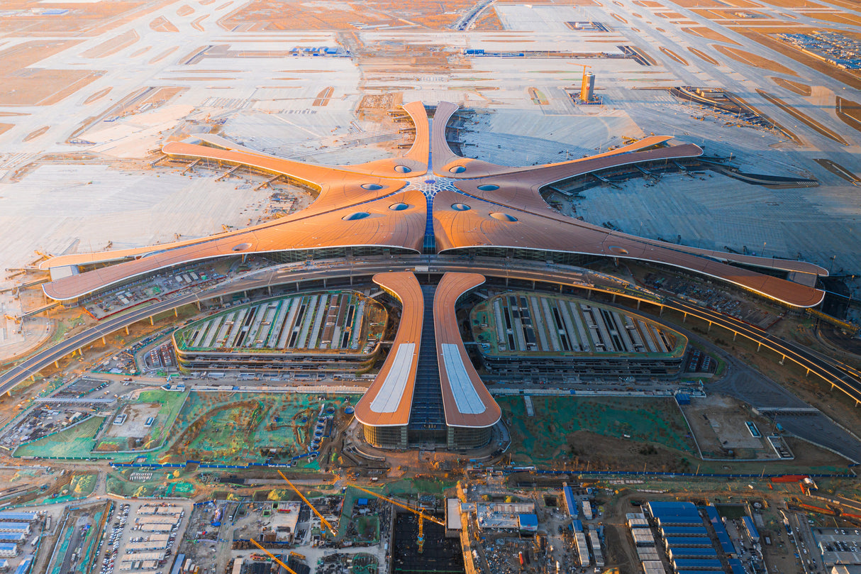 Daxing airport under construction Poster och Canvastavla