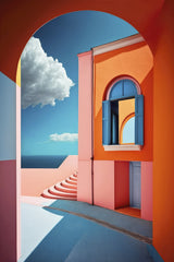 Geometric Village Poster och Canvastavla
