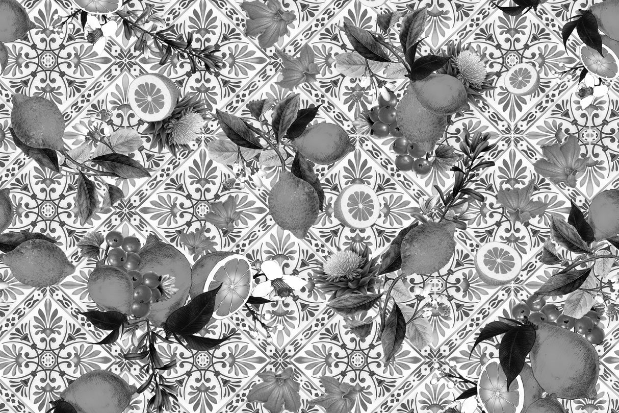 Mediterranean Summer Black &amp; White Poster och Canvastavla