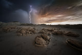 Lighting of Bisti badlands Poster och Canvastavla