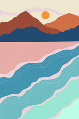 Beach and Mountains #3 Poster och Canvastavla