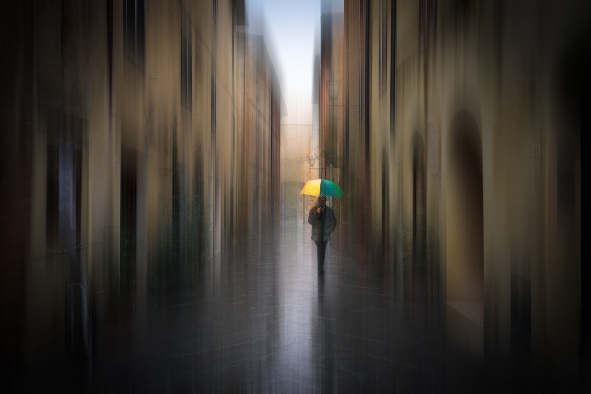 A Man with Umbrella Poster och Canvastavla