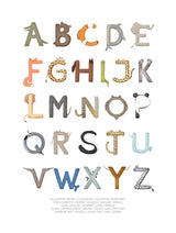 Animal Letters ABC Poster och Canvastavla