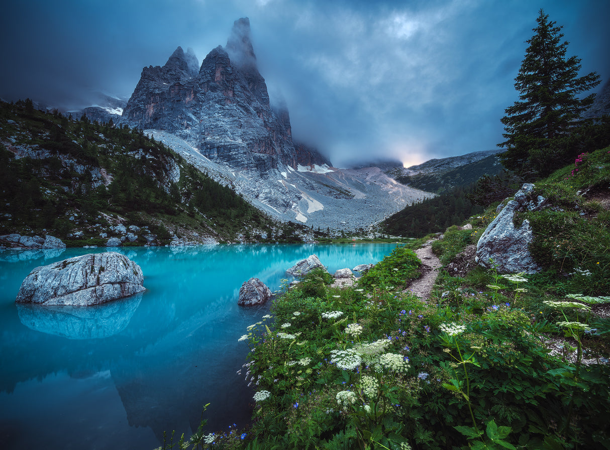 Veneto - Lago di Sorapis Panorama Poster och Canvastavla