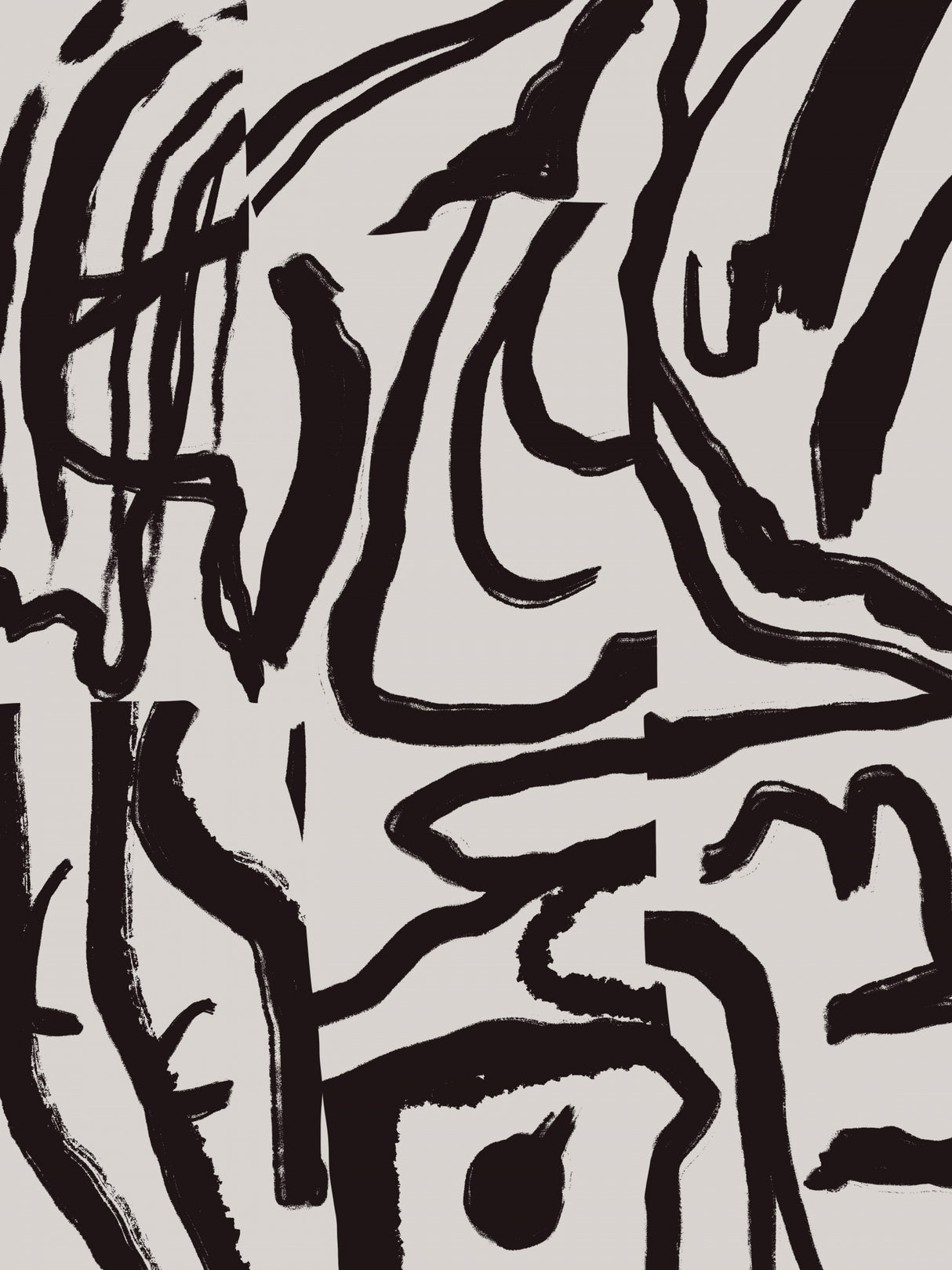 Black line in grey 02 Poster och Canvastavla