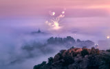 Misty Morning and Fireworks in Toledo City - Spain Poster och Canvastavla