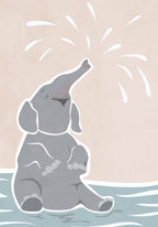 Cute scandi elephant children's art Poster och Canvastavla