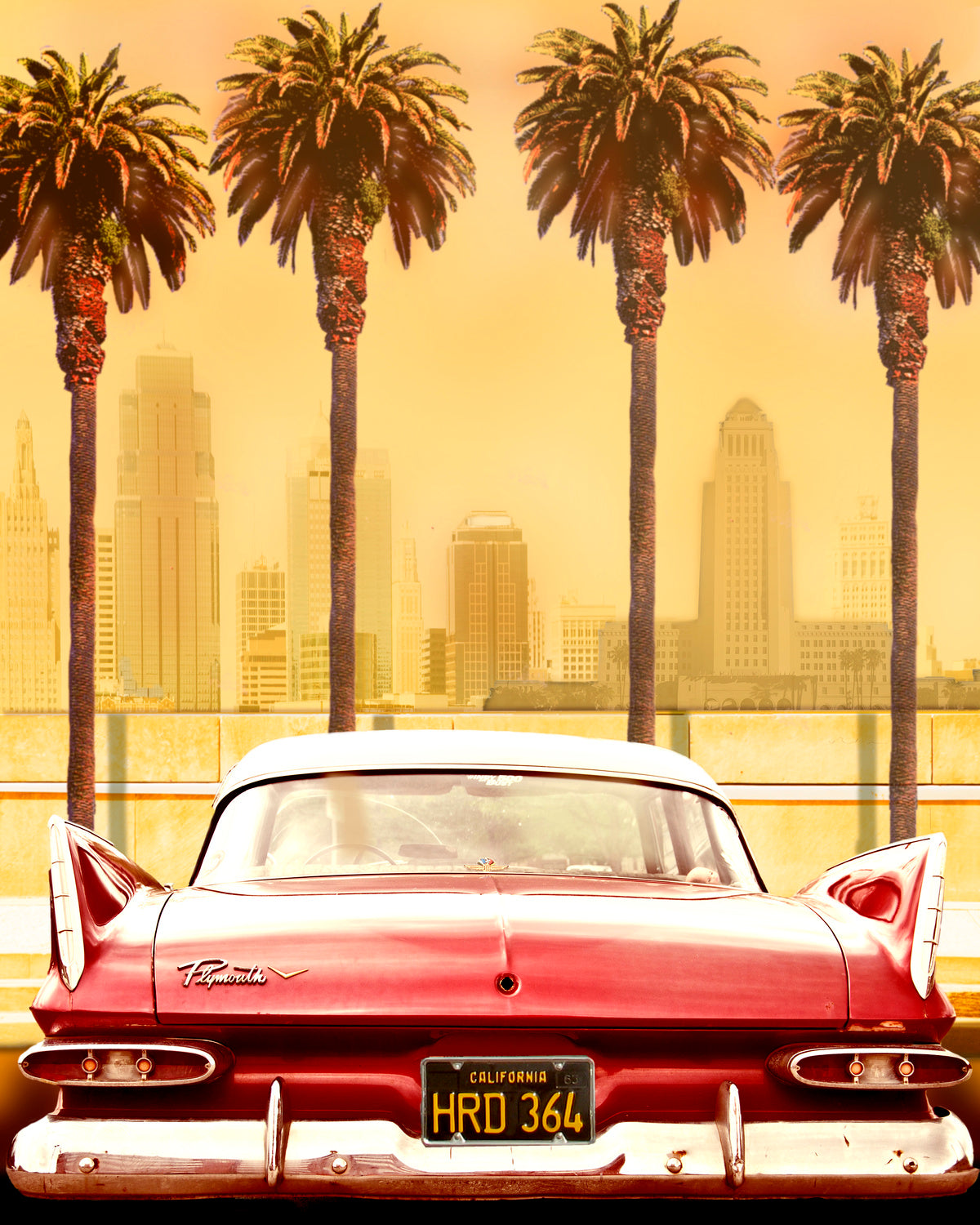 PLYMOUTH SAVOY WITH PALMS Poster och Canvastavla