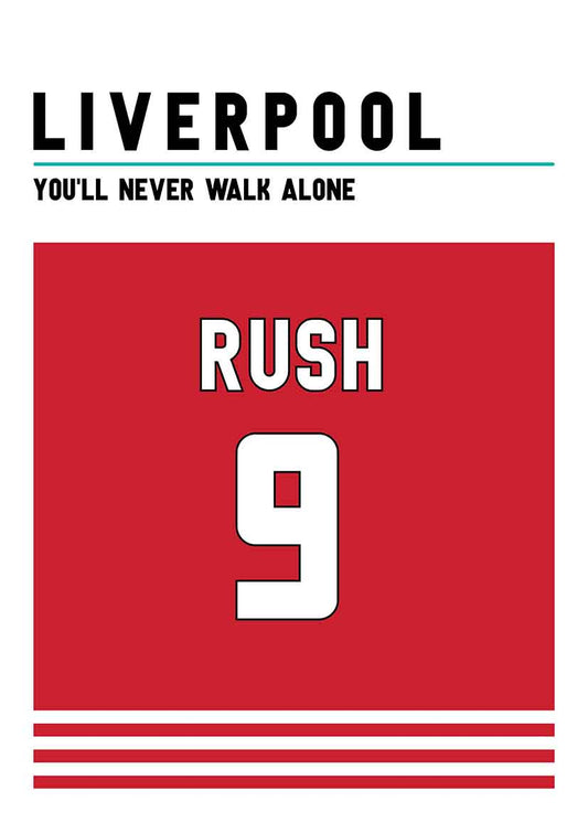Ian Rush Liverpool poster