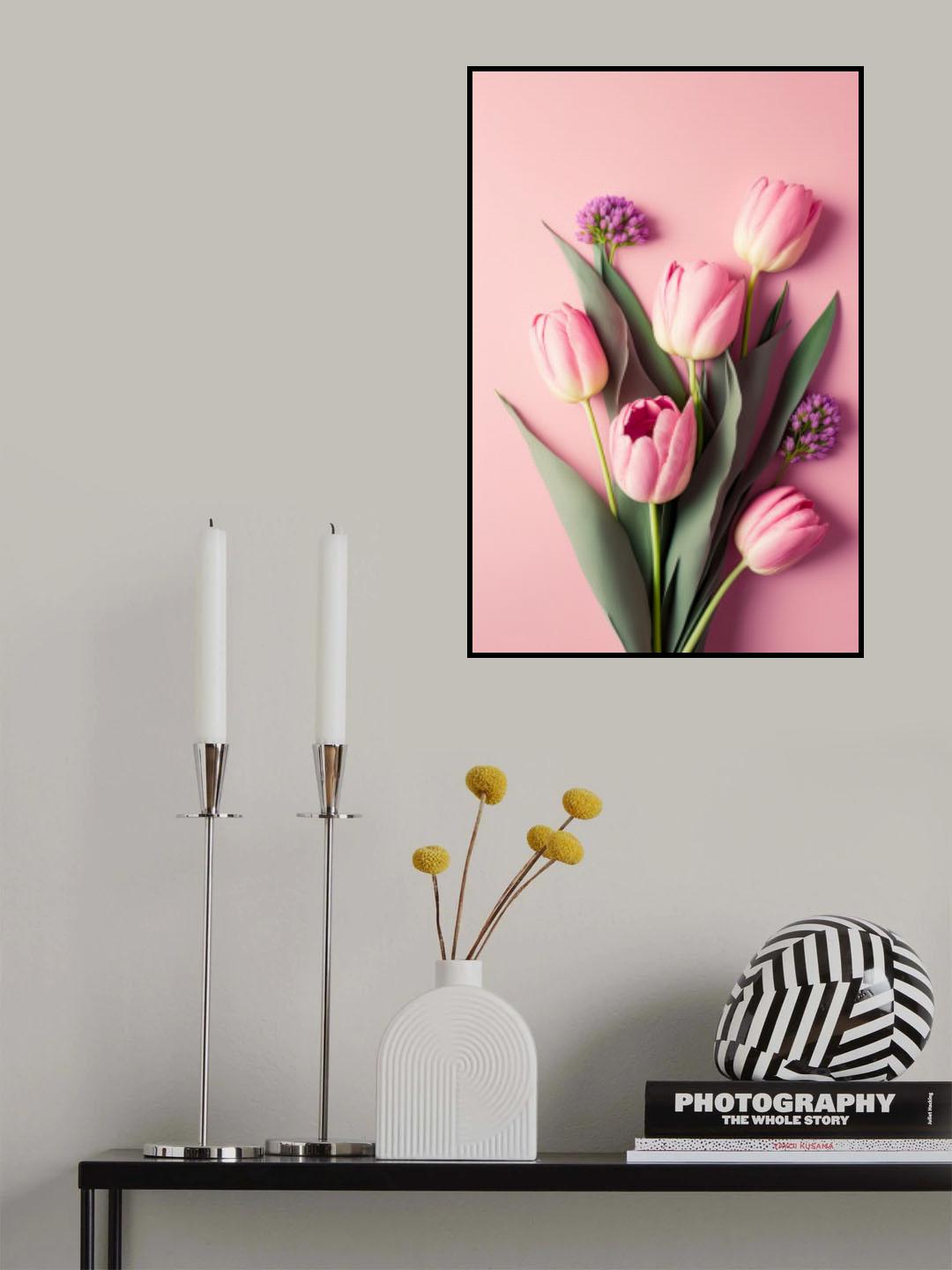 Pink Tulips Poster och Canvastavla